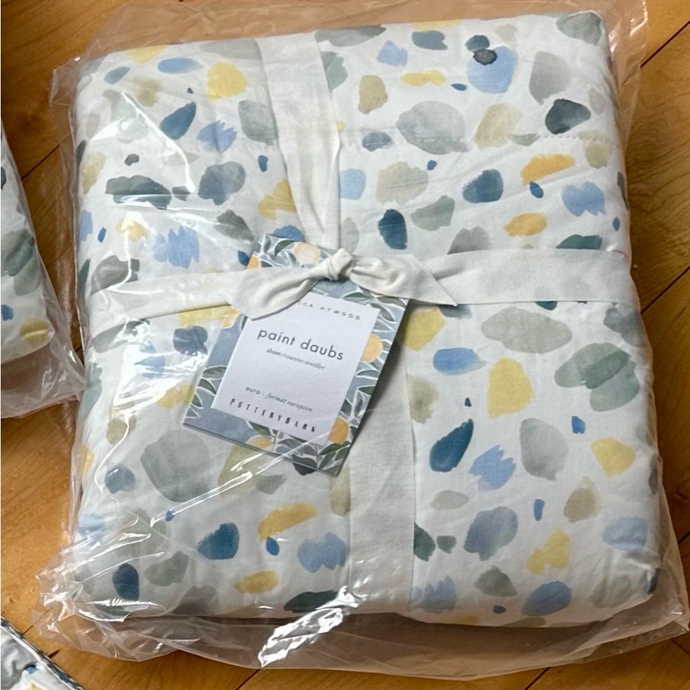 Pottery Barn Rebecca Atwood Paint Daubs euro sham NWT